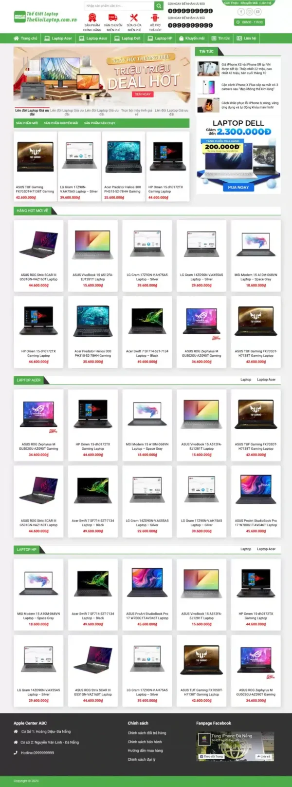 Website Bán Máy Tính Laptop 02 – Shop Online