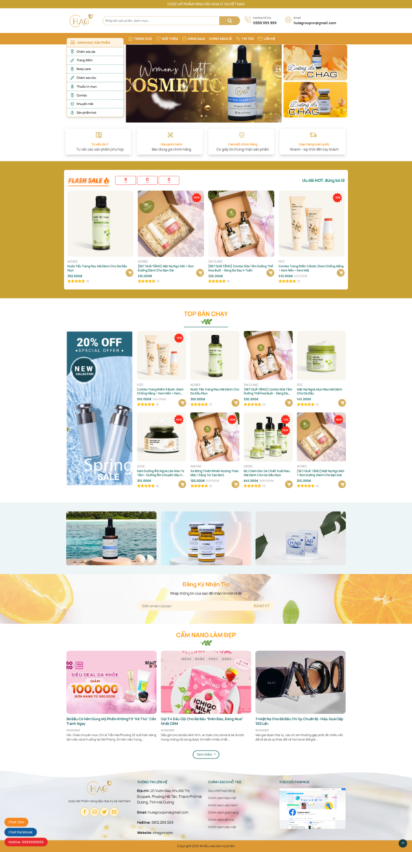 Website Mỹ Phẩm 11 – Spa – Shop Online