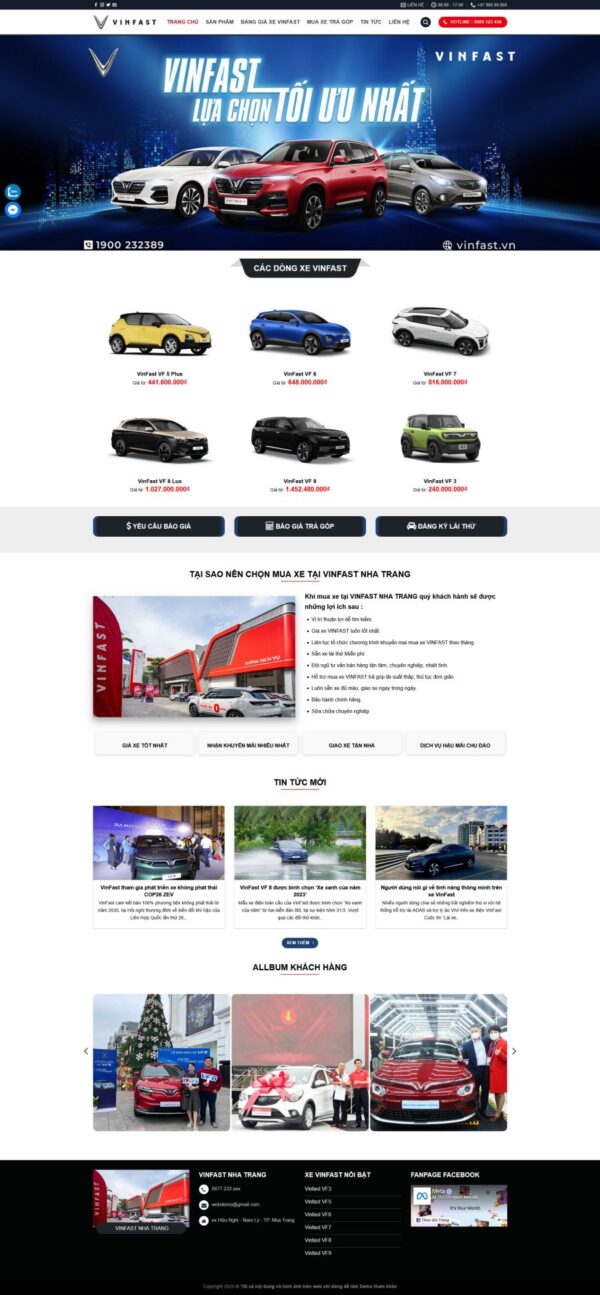 Theme WordPressshowroom ô tô VinFast