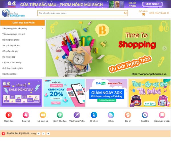 Website bán văn phòng phẩm - nhà sách online